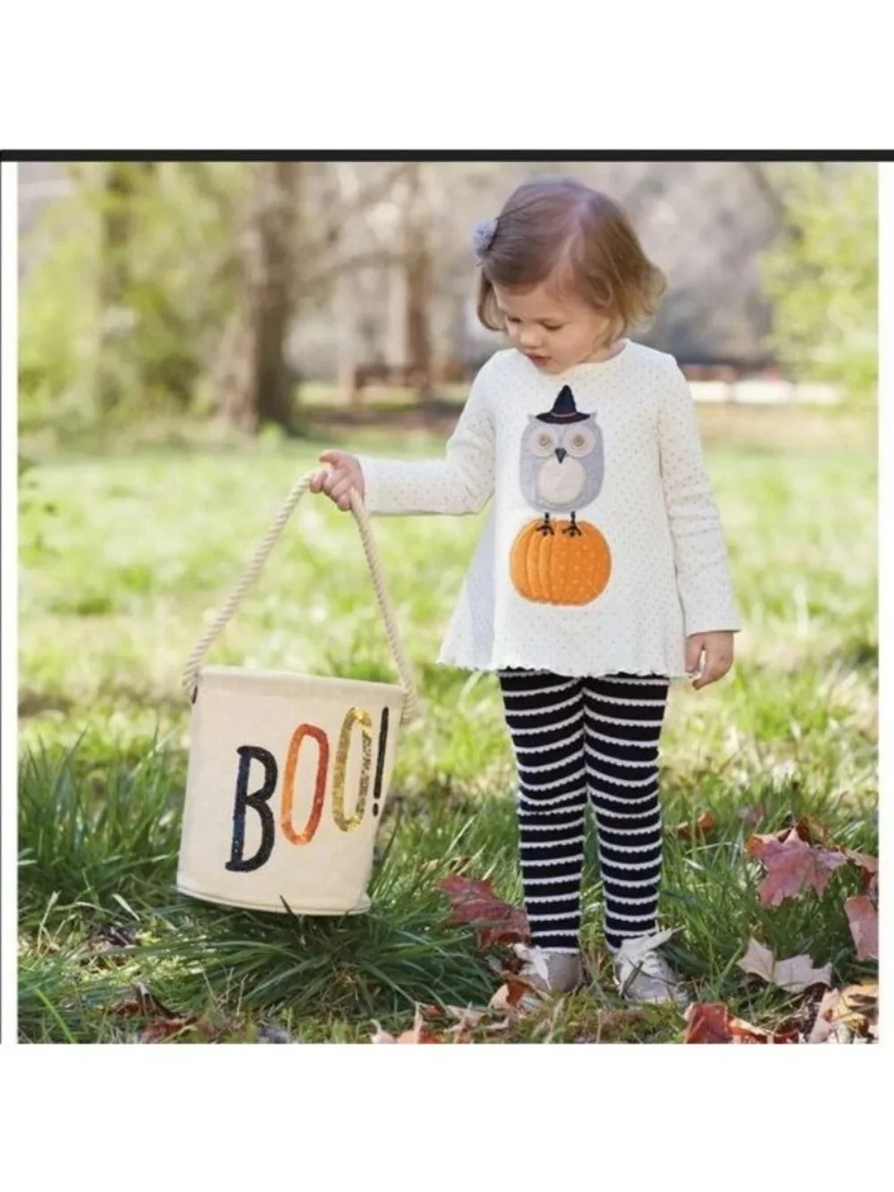 Mud Pie 0-6m NWT Owl Halloween pumpkin Fall SET gold glitter tunic leggings